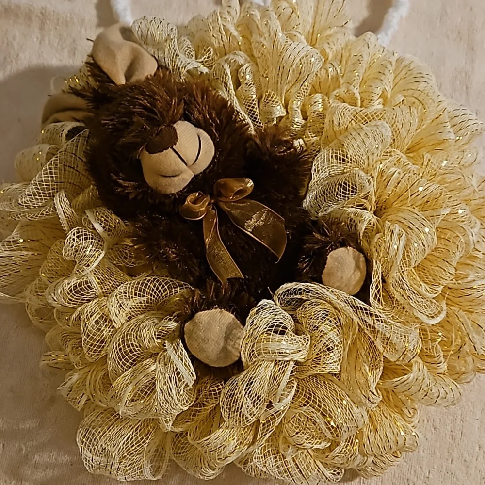 From mom's closet bunny wreath on a 9 inch bunny wreath that she made